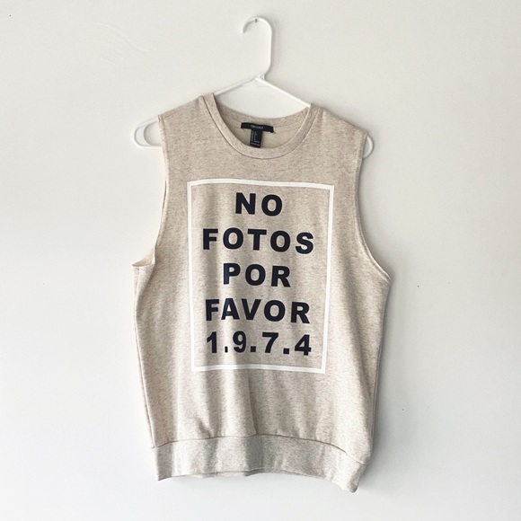 Forever 21 Tops - No Fotos Por Favor 1974 Sleeveless Sweatshirt Graphic Top Forever 21 Influencer